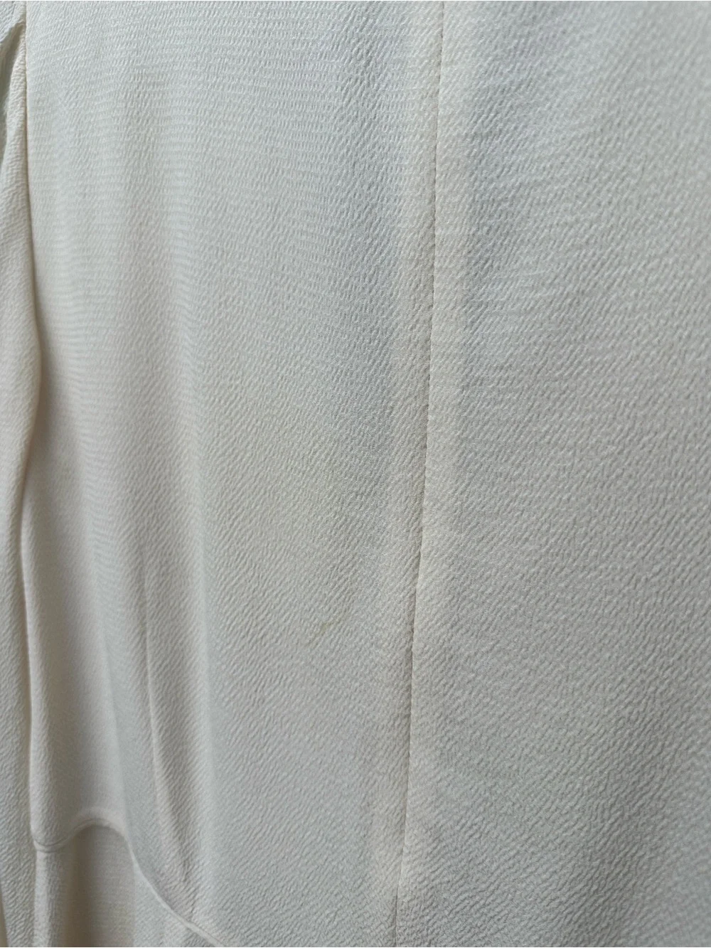Tory Burch 100% Silk Cream Embellished V-Neck Long Sleeve Dress Size 12